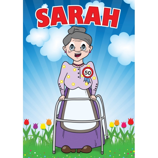 Deurposter Sarah thema 50 jaar