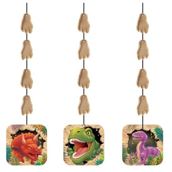 Dinosaurus feest thema hangdecoraties 3x stuks