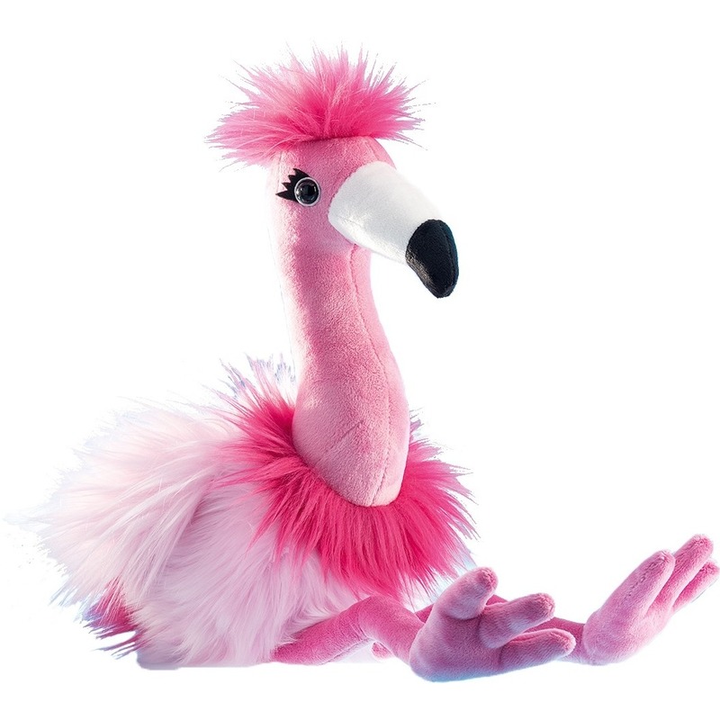 Flamingos speelgoed artikelen flamingo knuffelbeest roze 27 cm