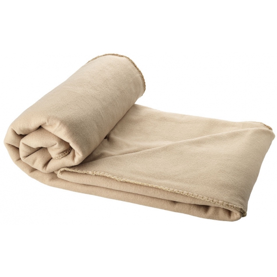 Fleece deken beige 150 x 120 cm