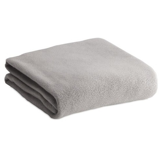 Fleece dekens/plaid grijs 120 x 150 cm