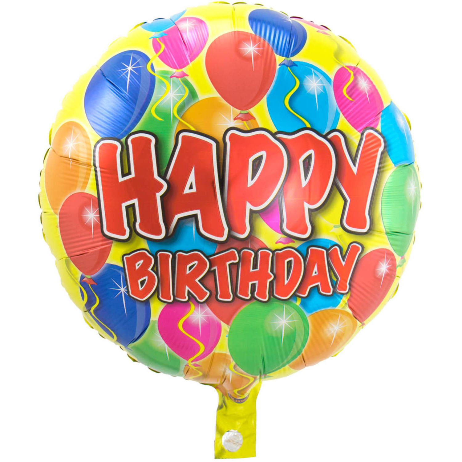 Folie ballon Gefeliciteerd/Happy Birthday ballonnen 45 cm met helium gevuld