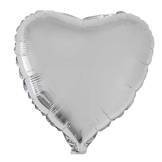 Folie ballon hart zilver 52 cm