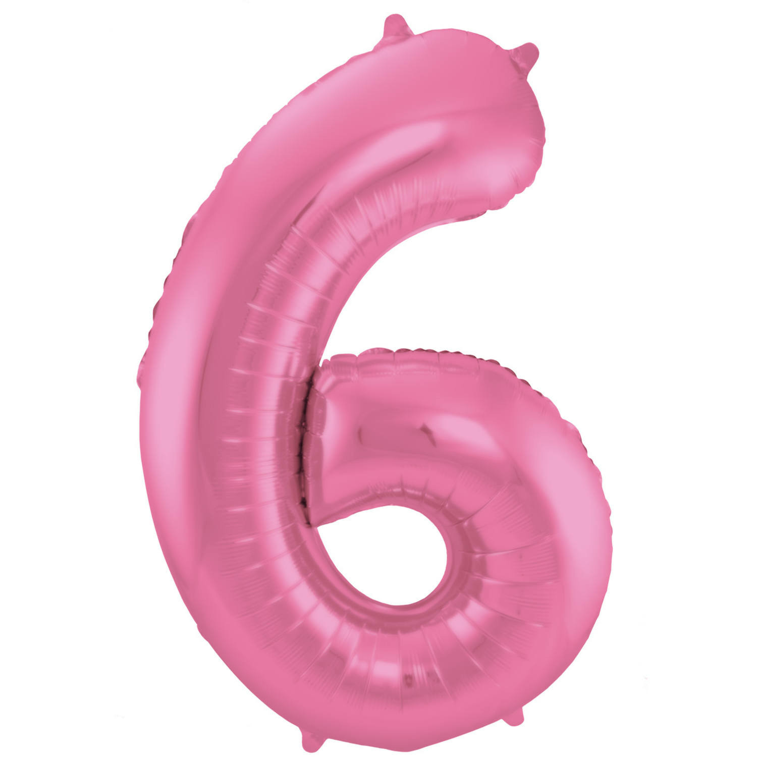 Folie ballon van cijfer 6 in het roze 86 cm