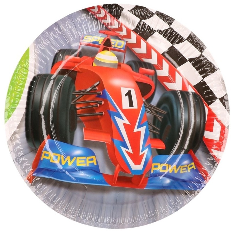 Formule 1 kinderfeest bordjes 18x stuks