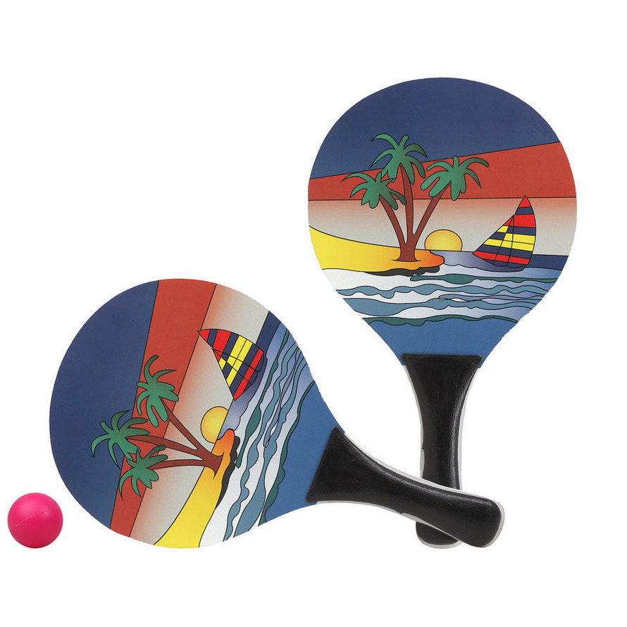 Gekleurde beachball set met strandprint buitenspeelgoed