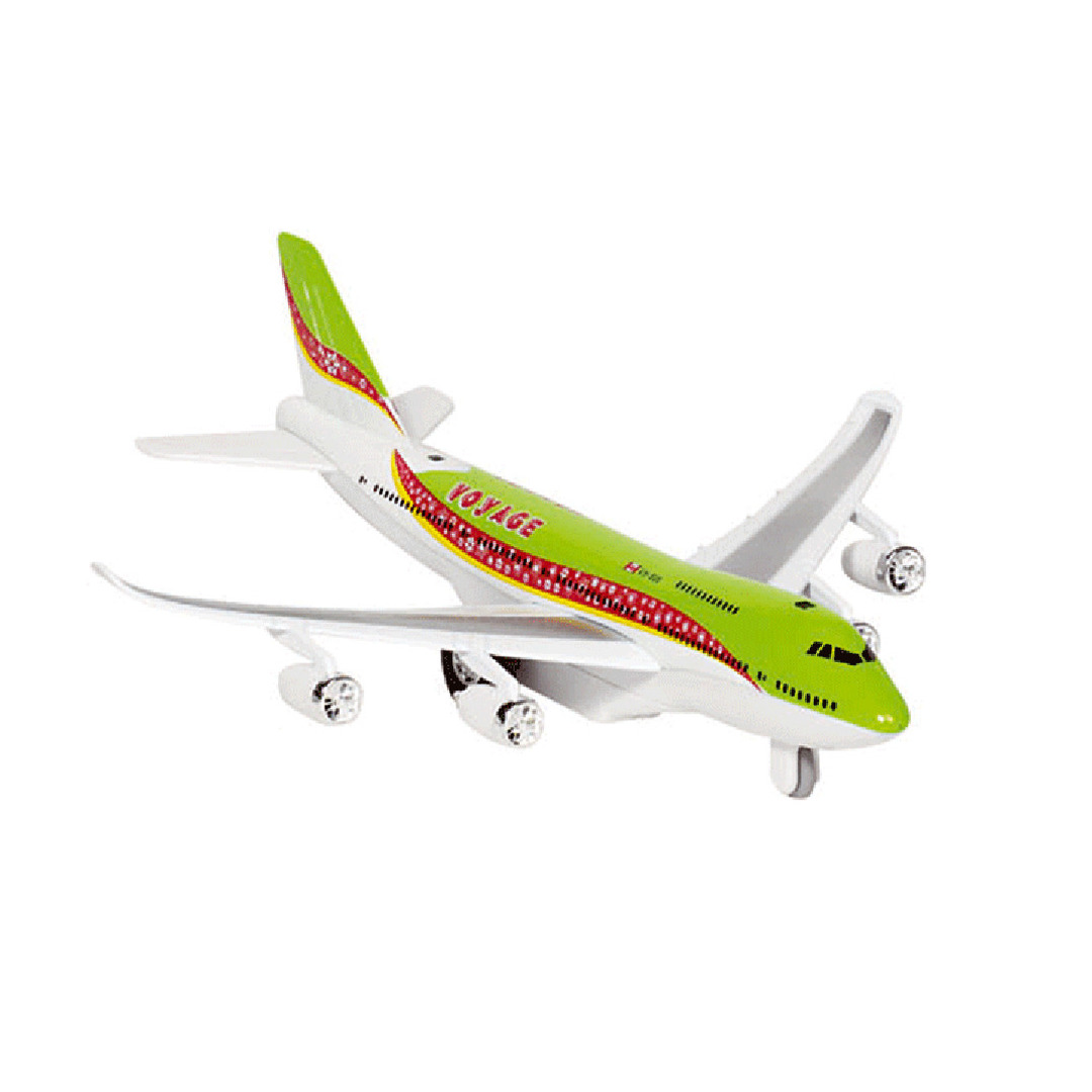 Groen speelgoed vliegtuig met licht en geluid voor kinderen