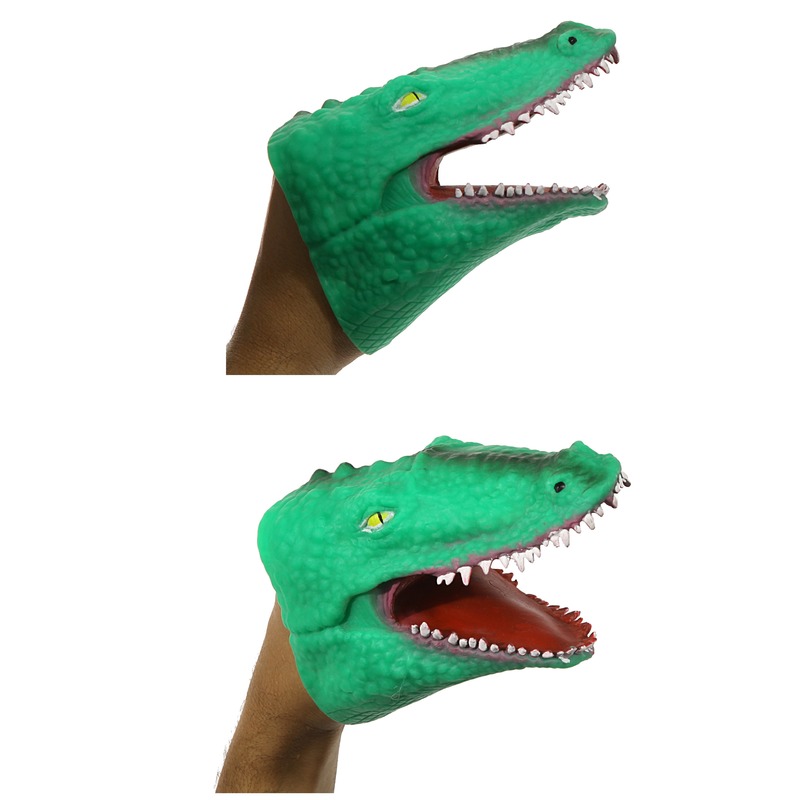 Groene krokodil handpop 15 cm