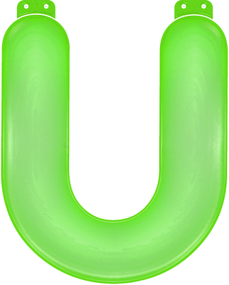Groene letter U opblaasbaar