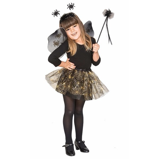 Halloween kostuum Heksenset zwarte spin voor meisjes