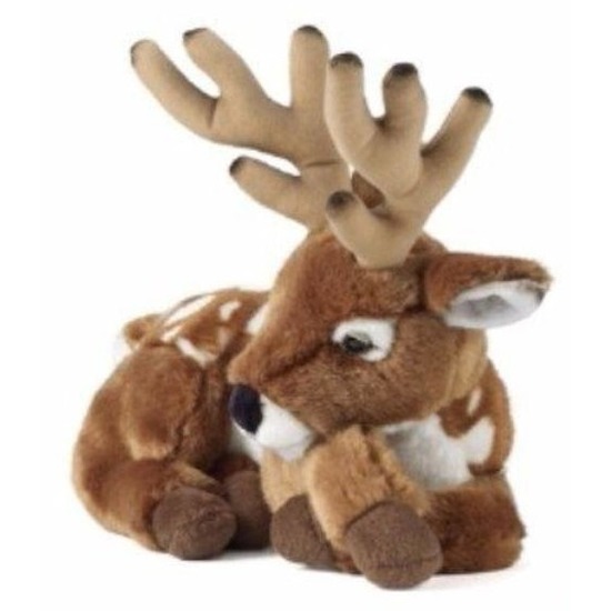 Hert met geweien speelgoed artikelen hert met gewei knuffelbeest bruin 60 cm