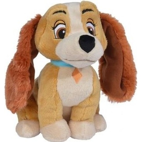 Honden speelgoed artikelen Disney Lady hond knuffelbeest bruin 18 cm