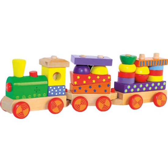 Houten speelgoed trein met geluid