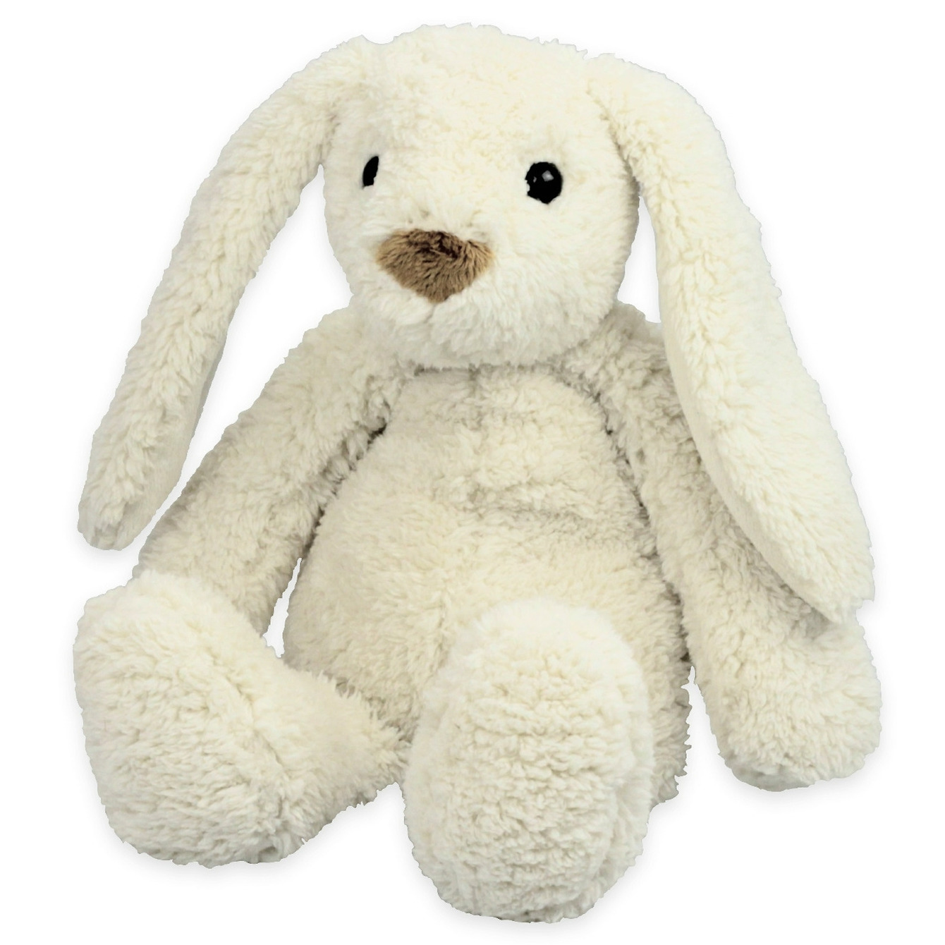 Inware pluche konijn-haas knuffeldier wit zittend 22 cm