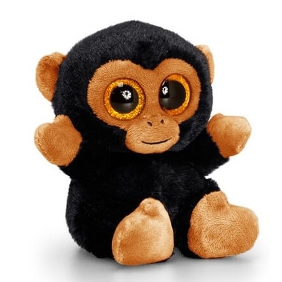 Keel Toys pluche chimpansee knuffel bruin/zwart 15 cm