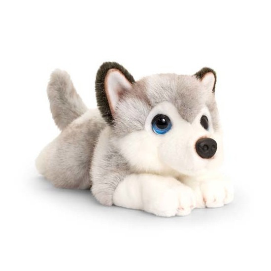 Keel Toys pluche grijs/witte Husky honden knuffel 32 cm