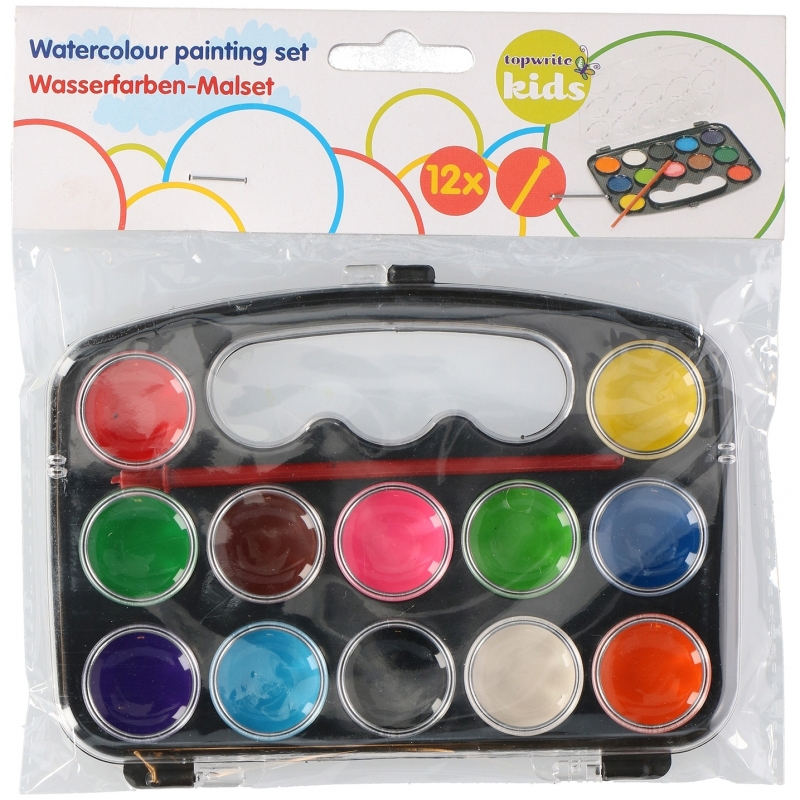 Kinderen schilders-schilderen waterverf set 12 kleuren Hobby-knutselen
