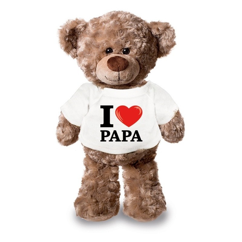 Knuffel teddybeer met I love papa shirt 43 cm