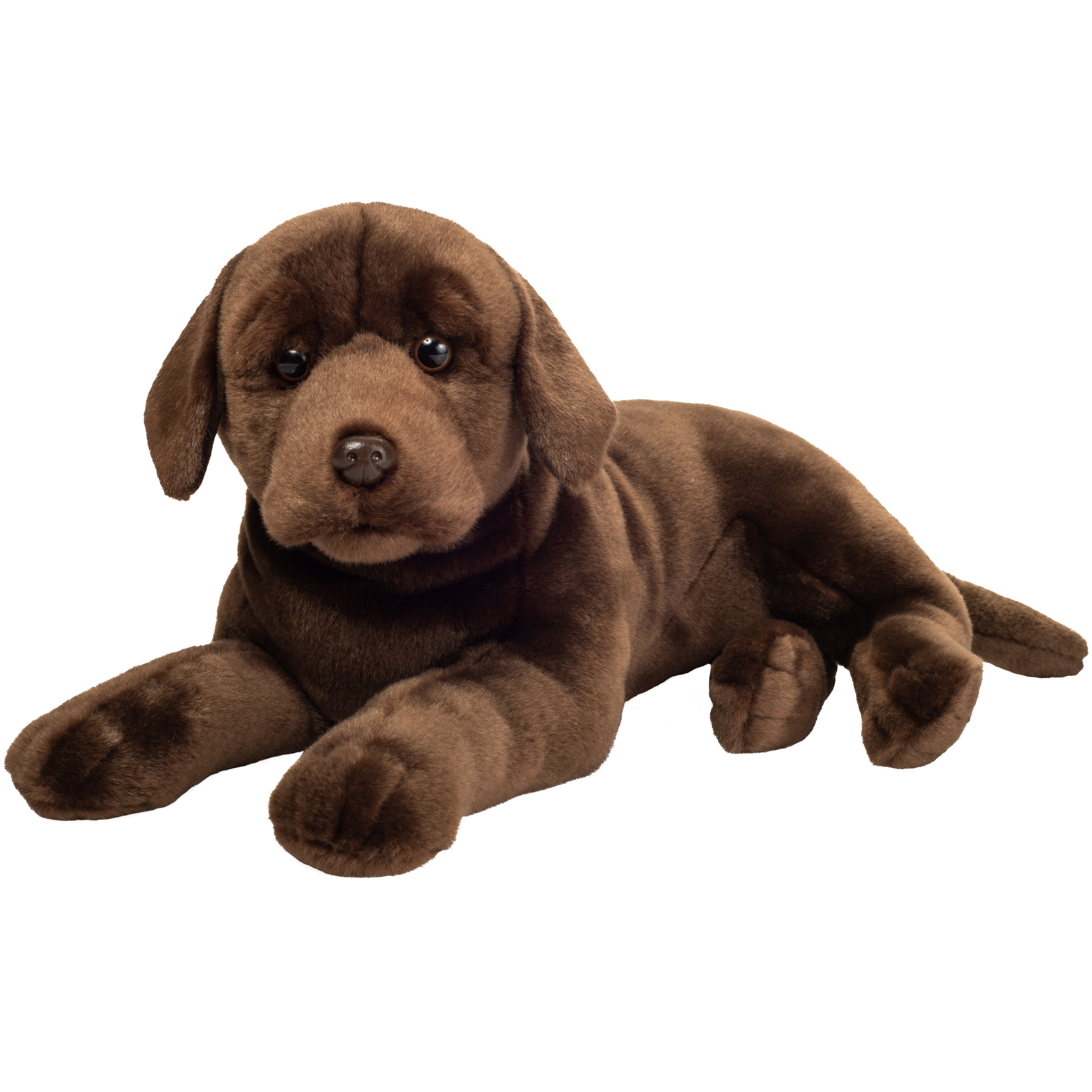 Knuffeldier hond Labrador zachte pluche stof premium kwaliteit knuffels donkerbruin 50 cm