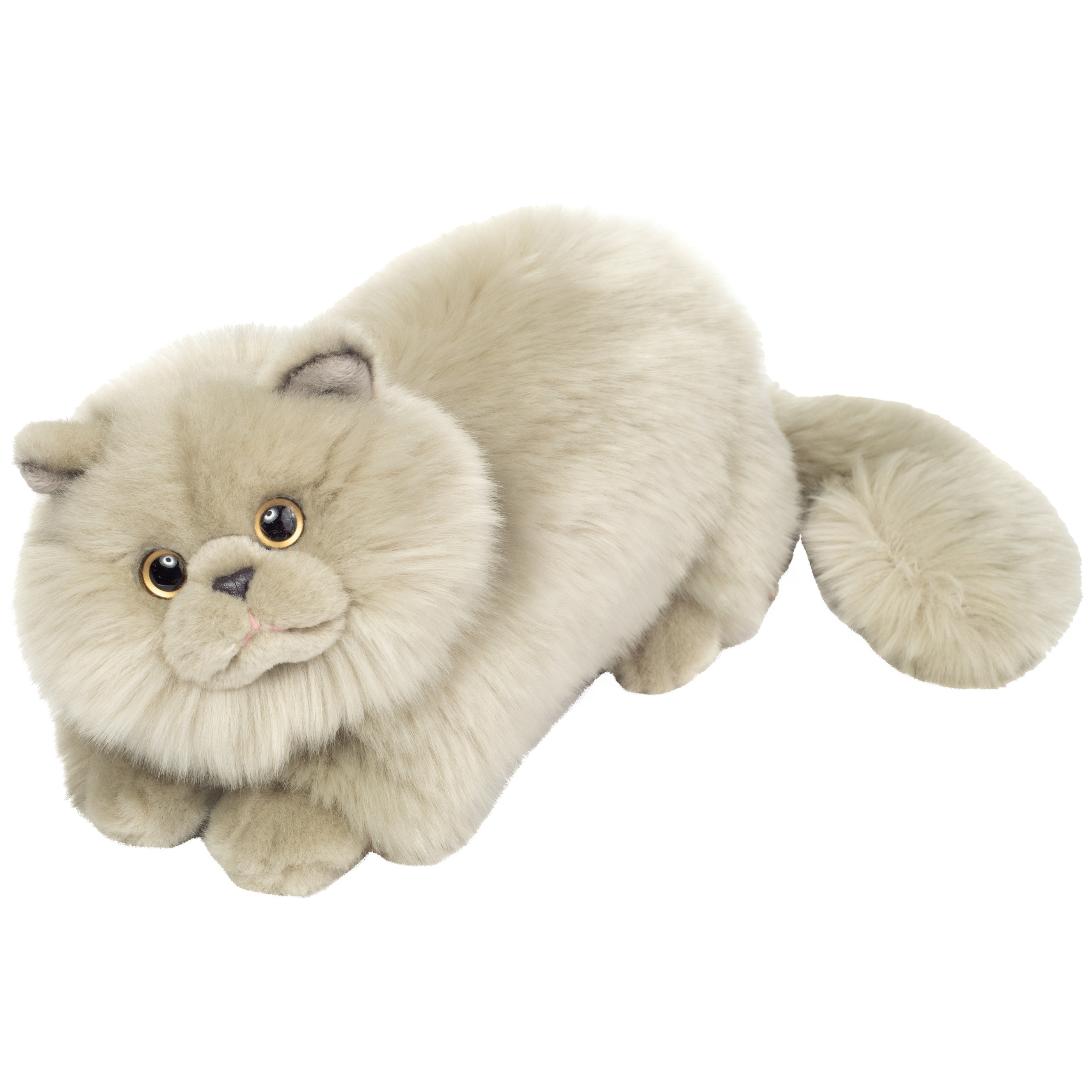 Knuffeldier Perzische kat-poes zachte pluche stof premium kwaliteit knuffels grijs 24 cm