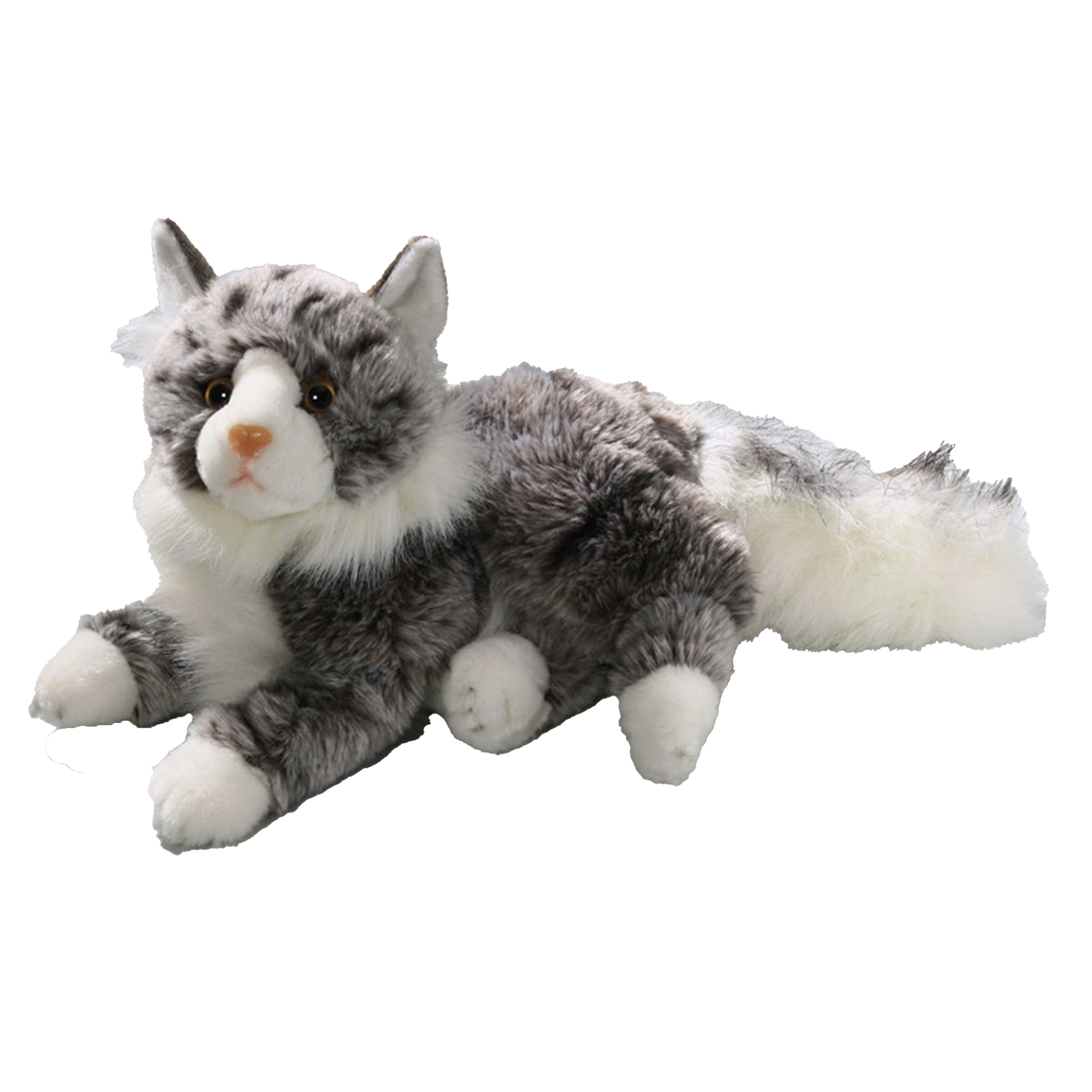 Knuffeldier Perzische kat-poes zachte pluche stof premium kwaliteit knuffels grijs-wit 30 cm
