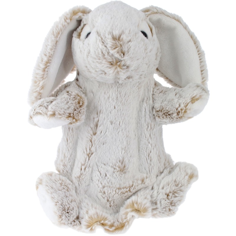 Konijnen-hazen speelgoed artikelen konijn-haas handpop knuffelbeest bruin 25 cm