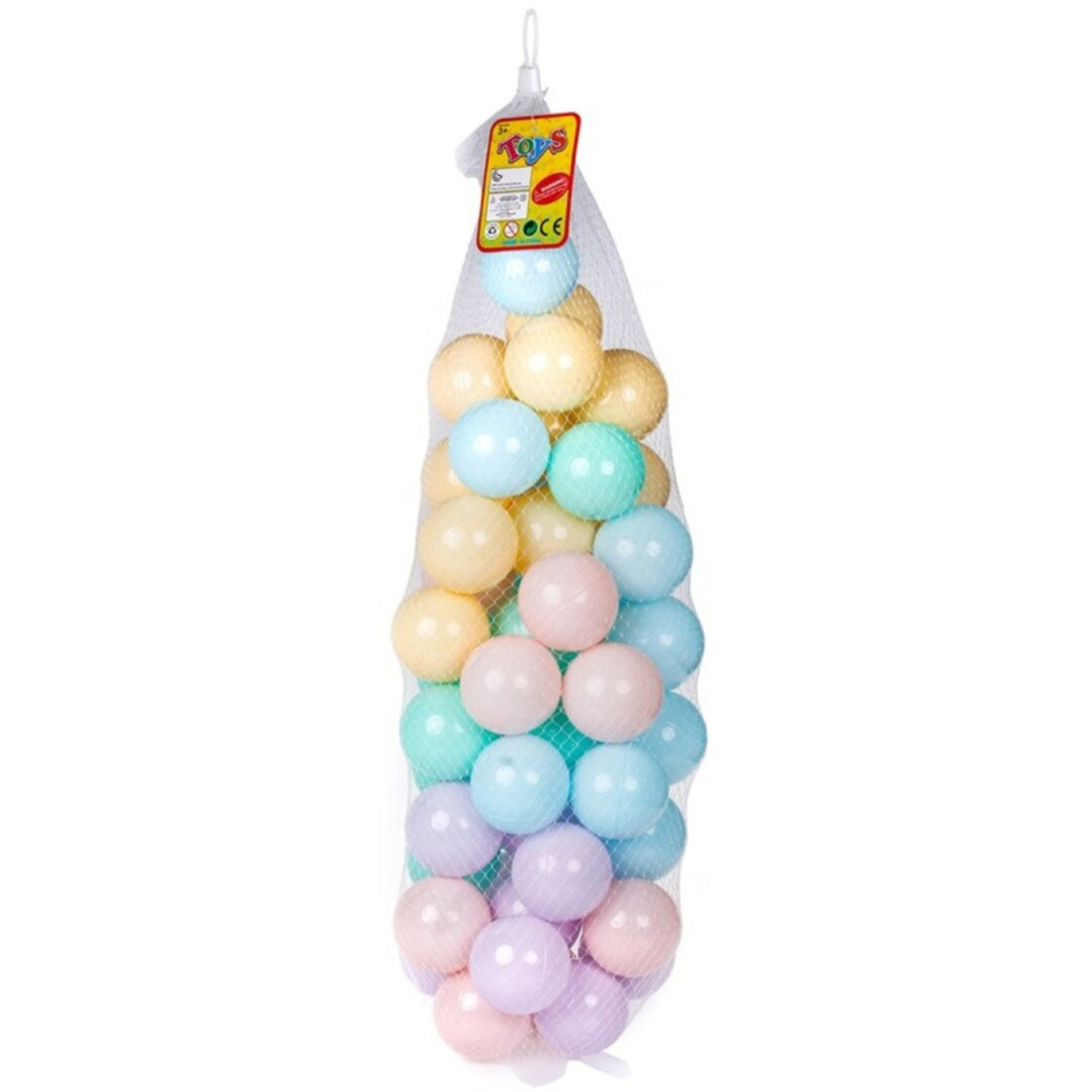 Kunststof ballenbak ballen 50x stuks 6 cm pastel kleuren
