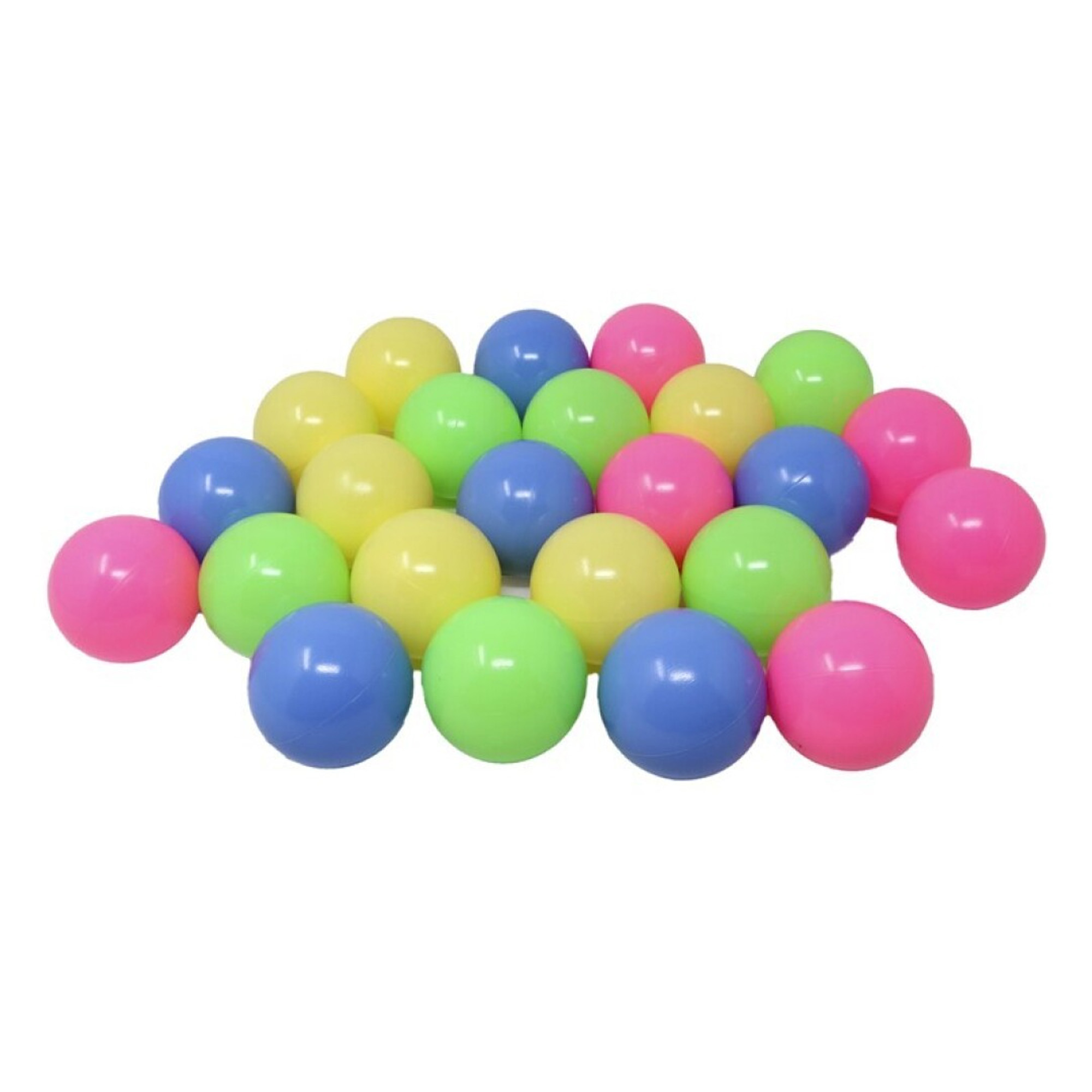 Kunststof ballenbak ballen felle vrolijke kleuren 24x stuks ca 6 cm