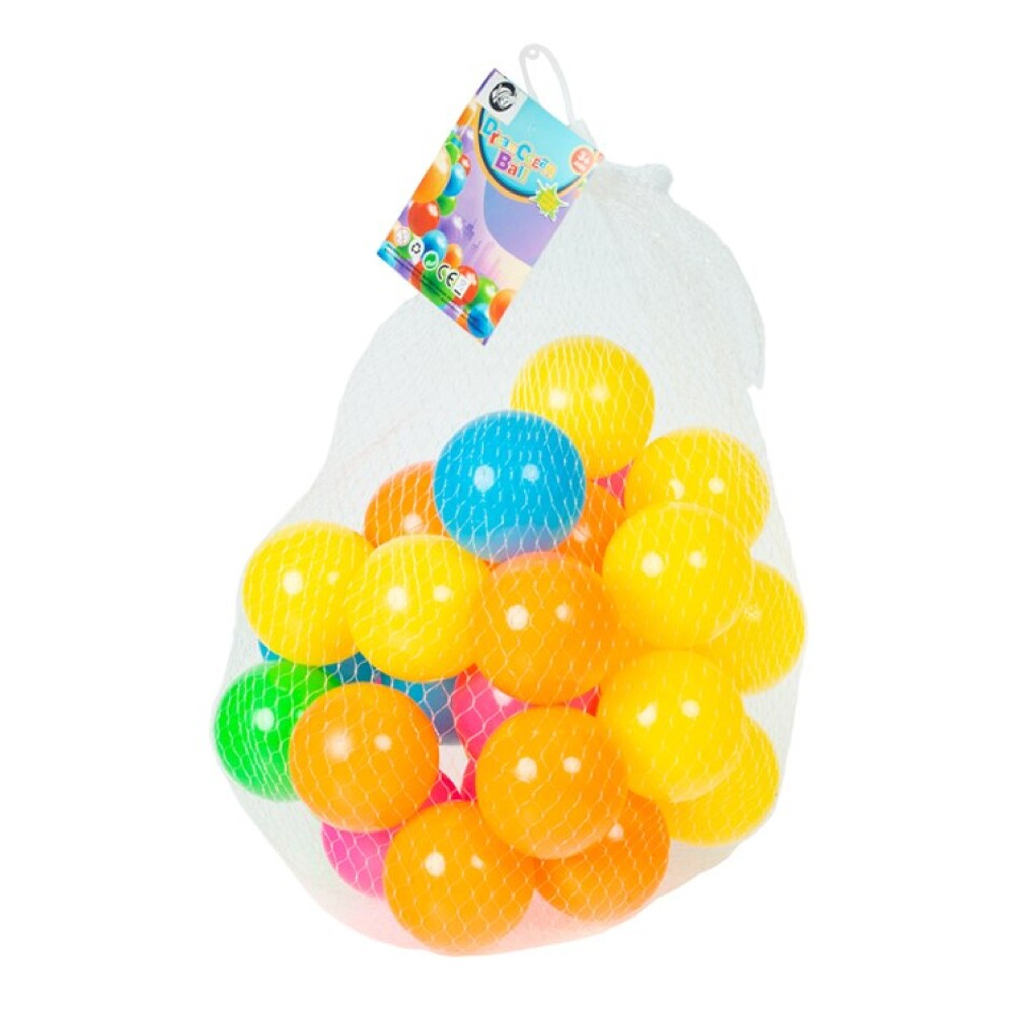 Kunststof ballenbak ballen felle vrolijke kleuren 30x stuks ca 6 cm