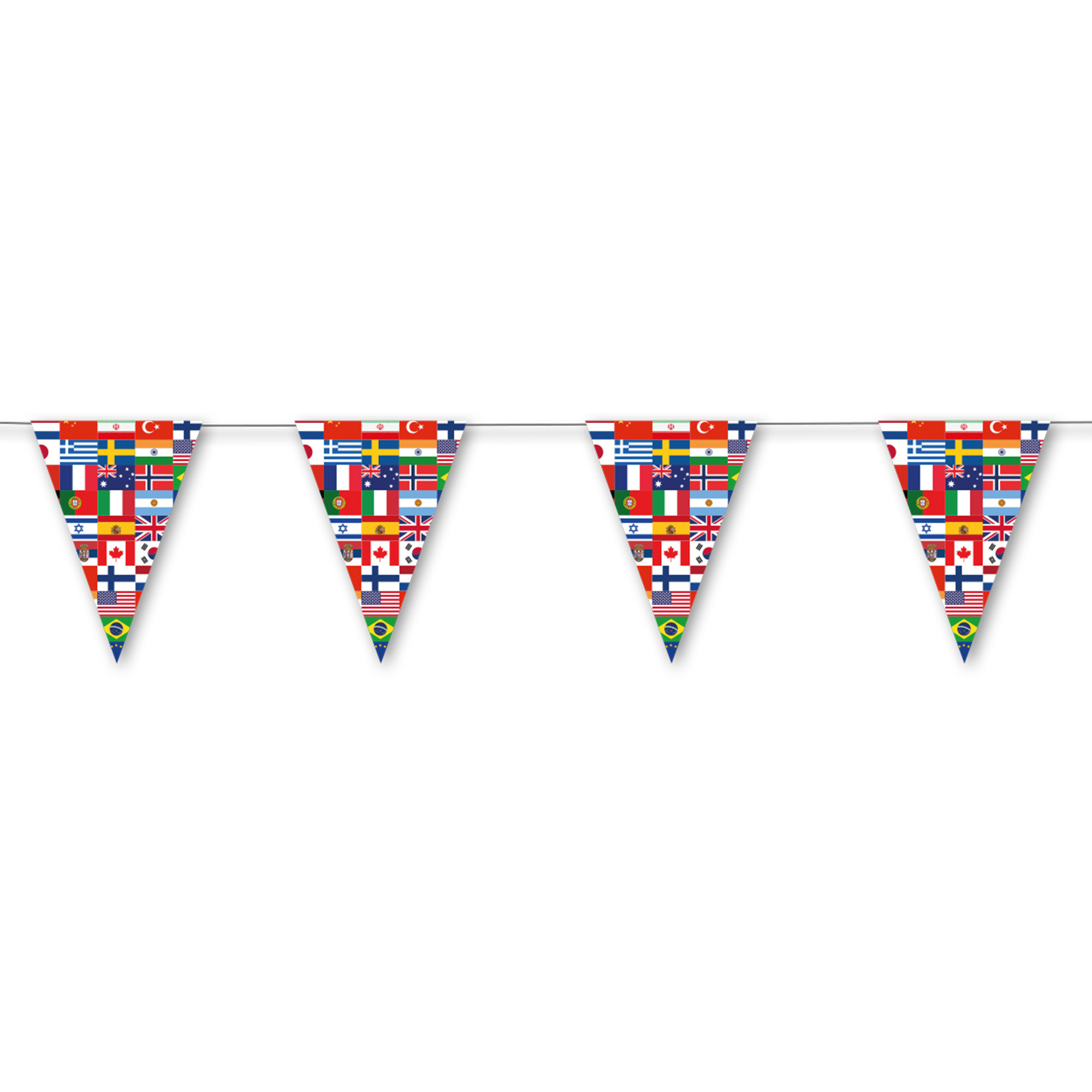 Landen thema vlaggenlijn feestslinger internationale vlaggen 350 cm