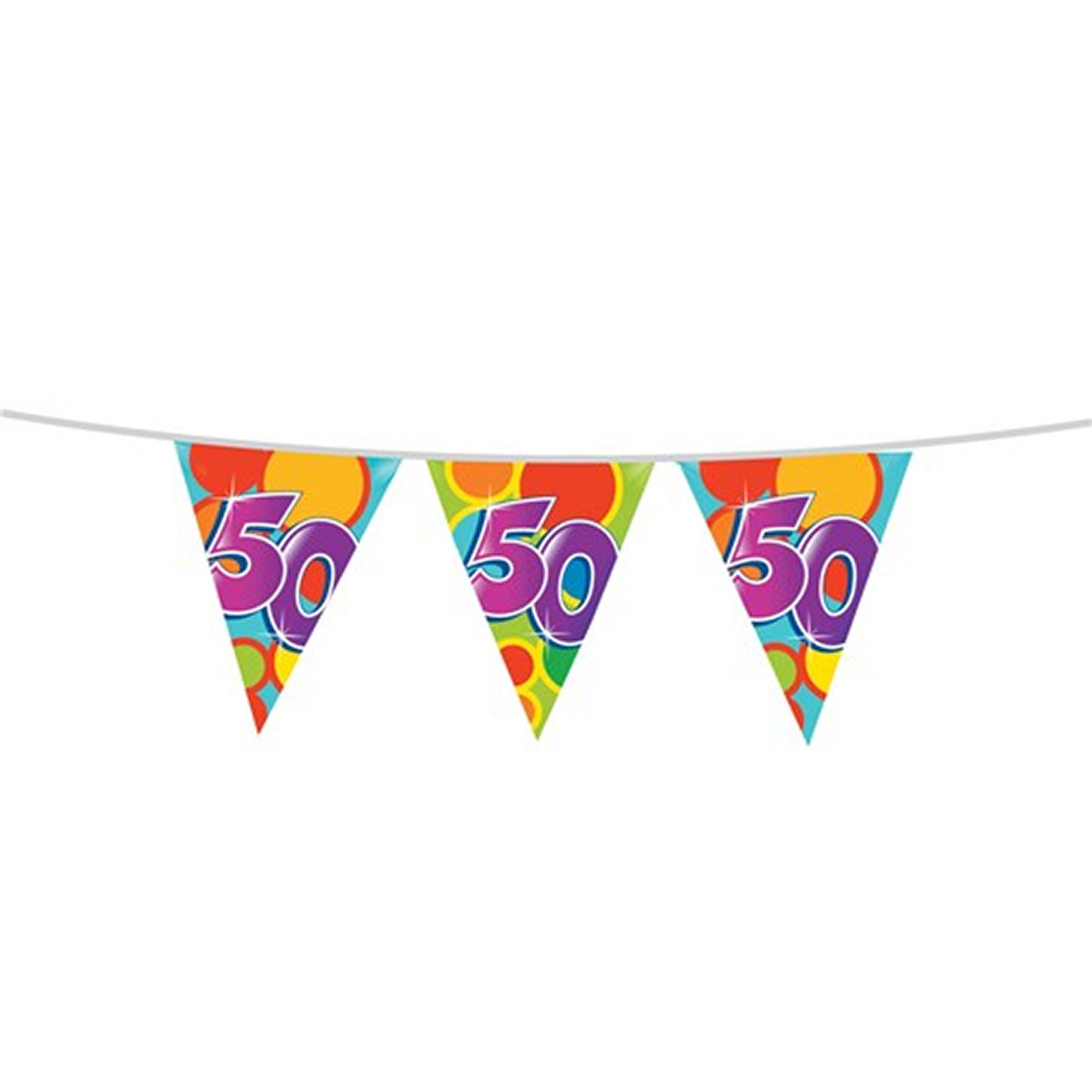 Leeftijd verjaardag thema vlaggetjes 50 jaar plastic 10 meter