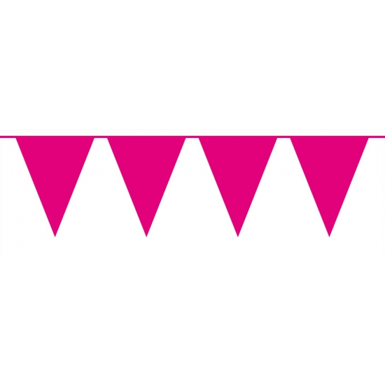 Magenta roze vlaggentjes slinger 10 meter
