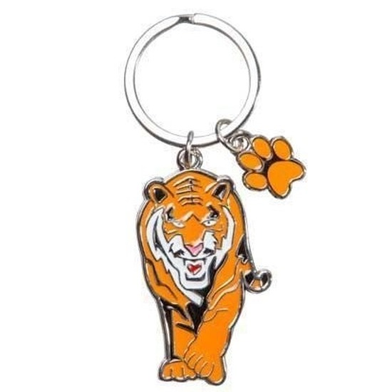 Metalen tijger sleutelhanger 5 cm