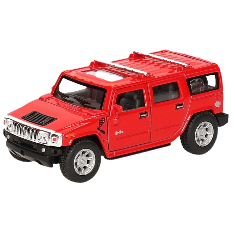Modelauto Hummer H2 SUV rood 12,5 cm
