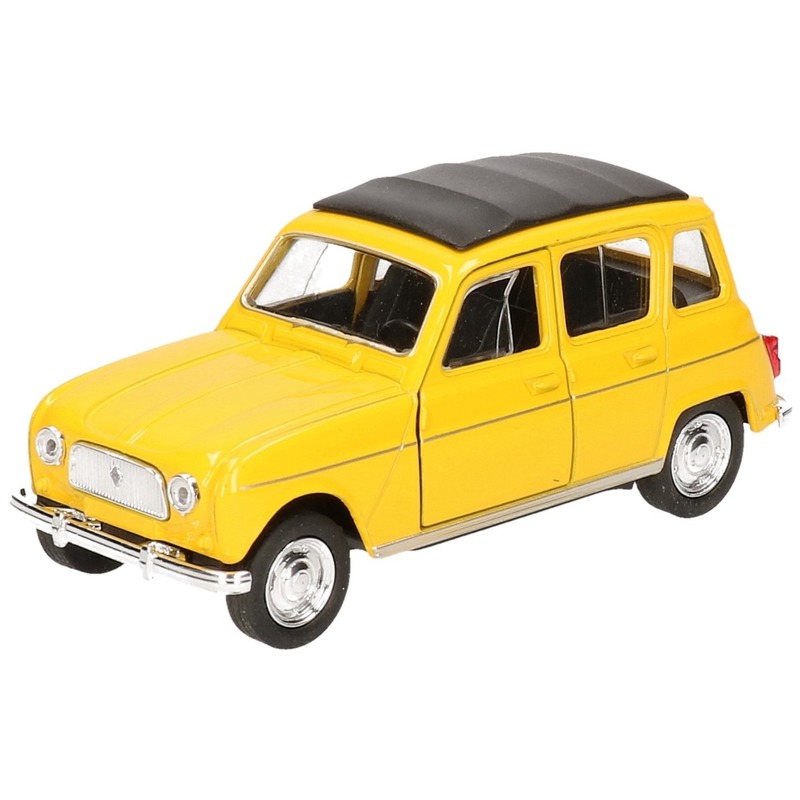 Modelauto Renault 4 geel 11 cm