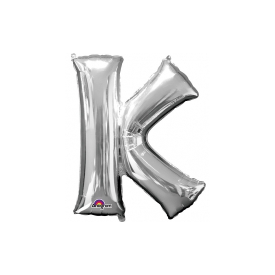 Naam versiering zilveren letter ballon K