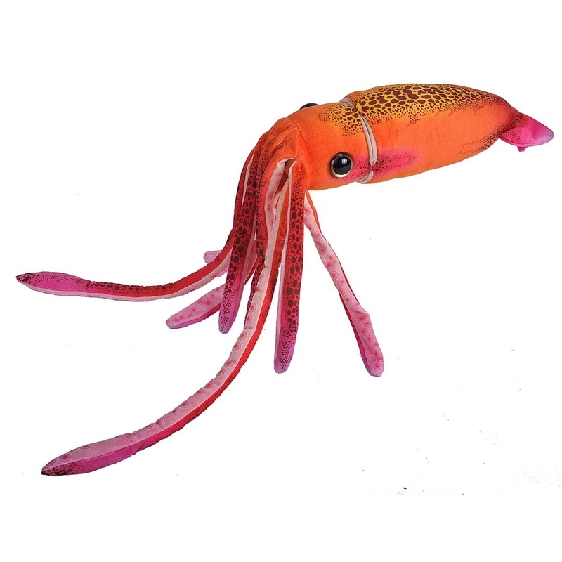 Octopussen speelgoed artikelen octopus knuffelbeest oranje 38 cm