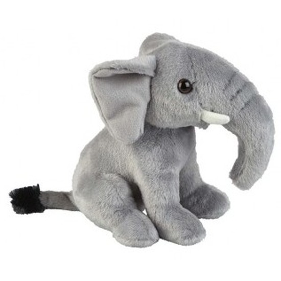 Olifanten speelgoed artikelen olifant knuffelbeest grijs 18 cm