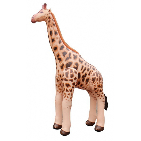 Opblaasbaar bruin speelgoed giraf 92 cm