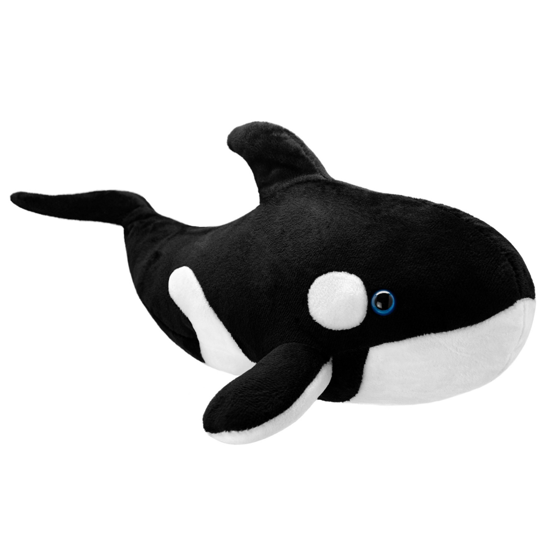 Orkas speelgoed artikelen orka knuffelbeest zwart/wit 38 cm