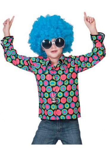 Overhemd met 70s disco print voor kinderen
