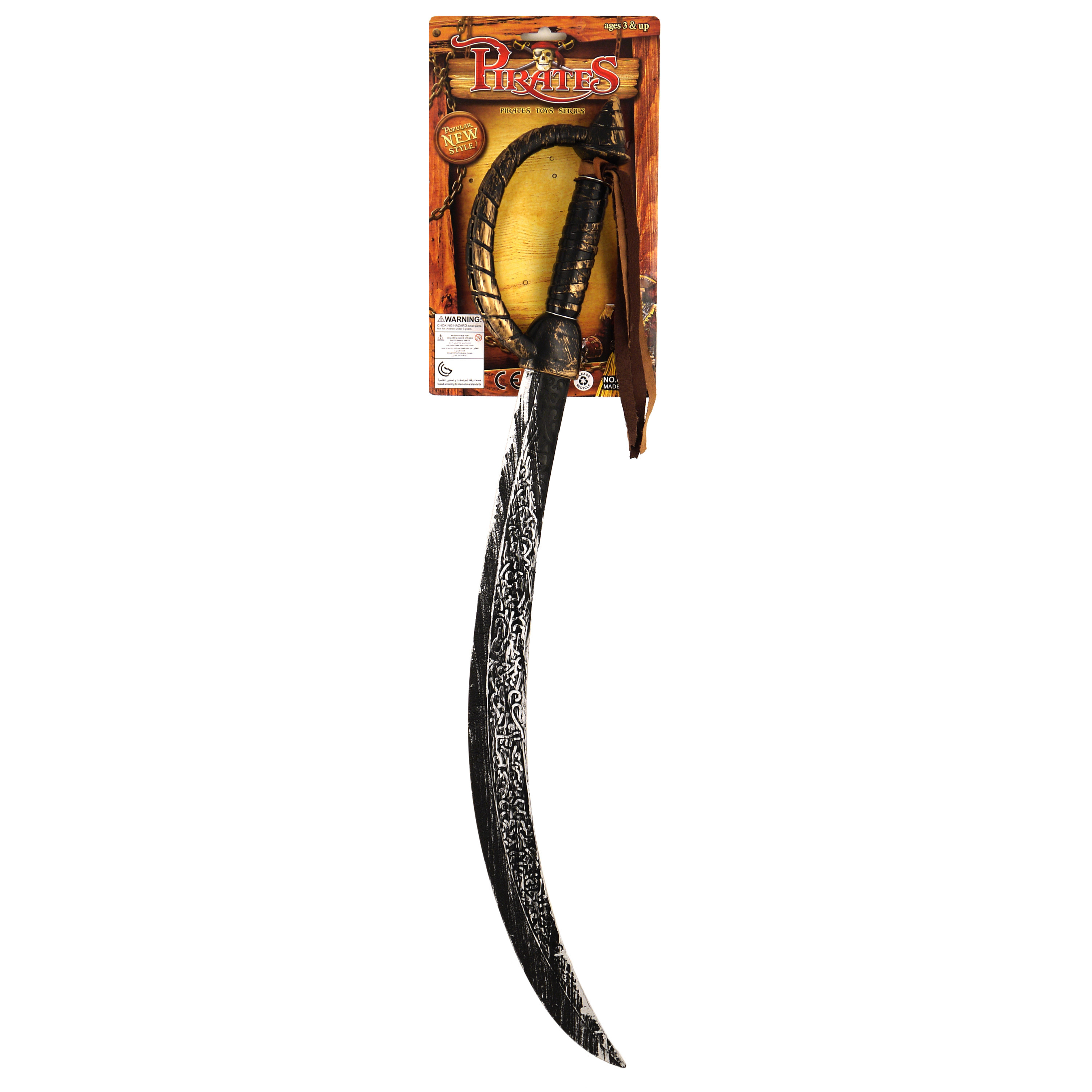 Piraten speelgoed verkleed zwaard zwart/goud 67 cm