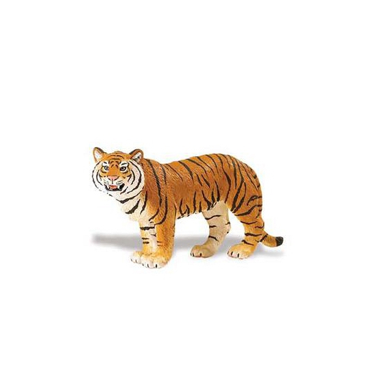 Plastic Bengaalse tijger bruin speelgoed dier 14 cm