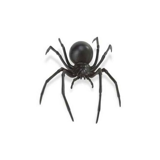 Plastic insecten zwarte weduwe spin 12.5 cm