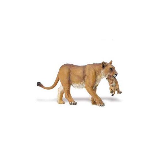 Plastic leeuwin met welp speelgoed dier 16 cm