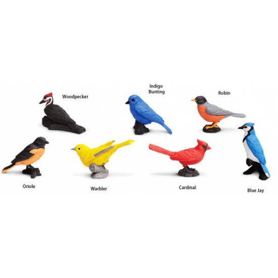 Plastic speelgoed figuren vogels 7 stuks