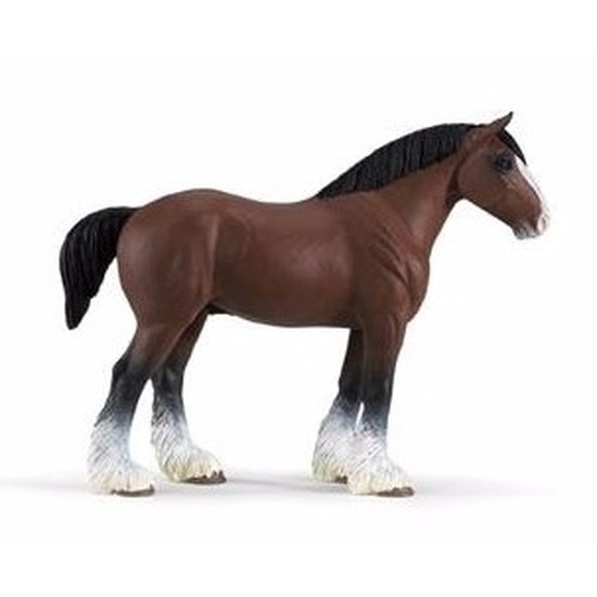 Plastic speelgoed figuur Clydesdale paard hengst 13 cm