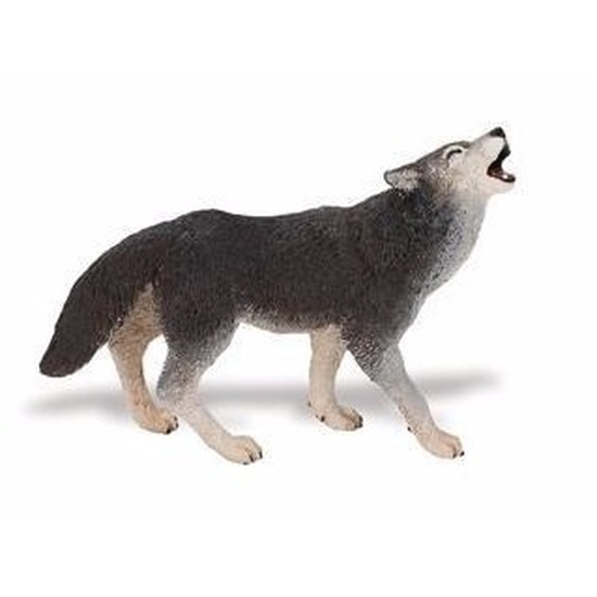 Plastic speelgoed figuur huilende wolf 9 cm