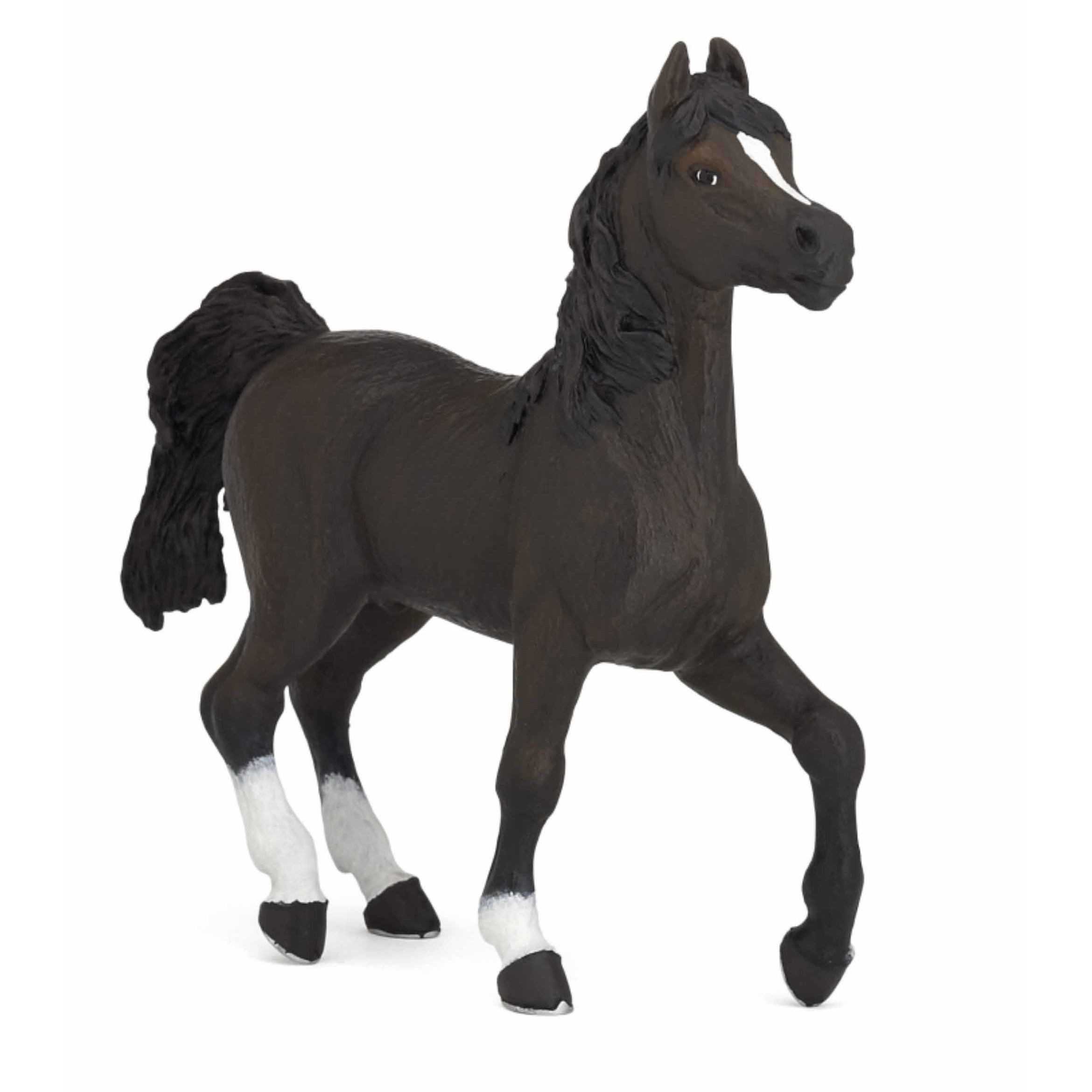 Plastic speelgoed figuur zwart Arabieren paard 13 cm
