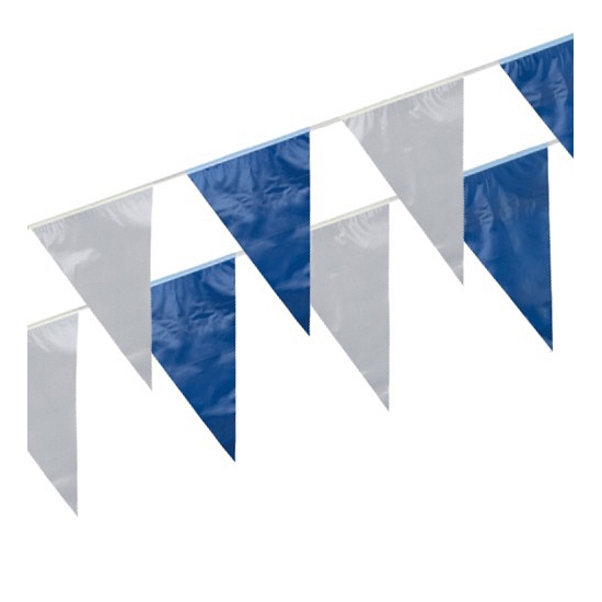 Plastic vlaggetjes in het blauw/wit